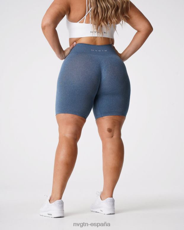 aptitud física mujer NVGTN HB2N2371 azul pizarra pantalones cortos profesionales sin costuras