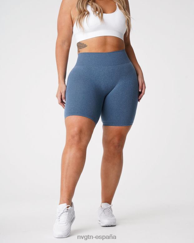 aptitud física mujer NVGTN HB2N2371 azul pizarra pantalones cortos profesionales sin costuras