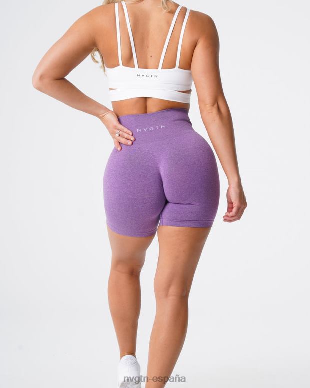 aptitud física mujer NVGTN HB2N2373 Violeta pantalones cortos profesionales sin costuras