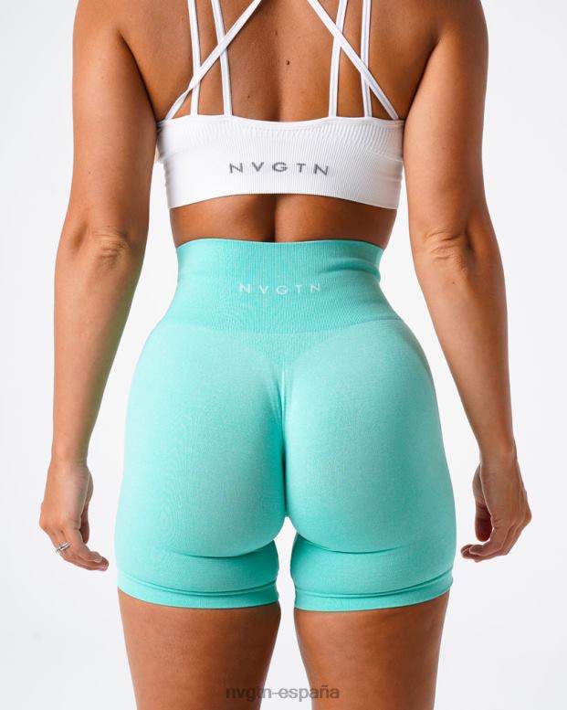 aptitud física mujer NVGTN HB2N2379 menta pantalones cortos profesionales sin costuras