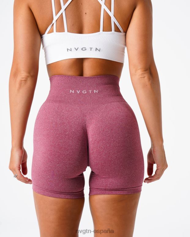 aptitud física mujer NVGTN HB2N2385 granate pantalones cortos profesionales sin costuras