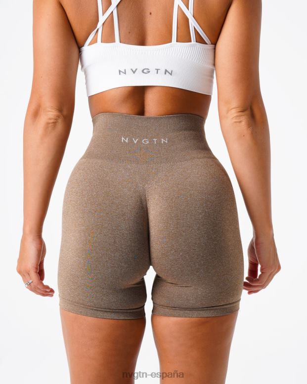 aptitud física mujer NVGTN HB2N2387 moca pantalones cortos profesionales sin costuras