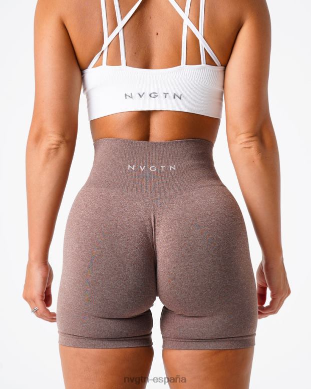 aptitud física mujer NVGTN HB2N2388 cacao pantalones cortos profesionales sin costuras