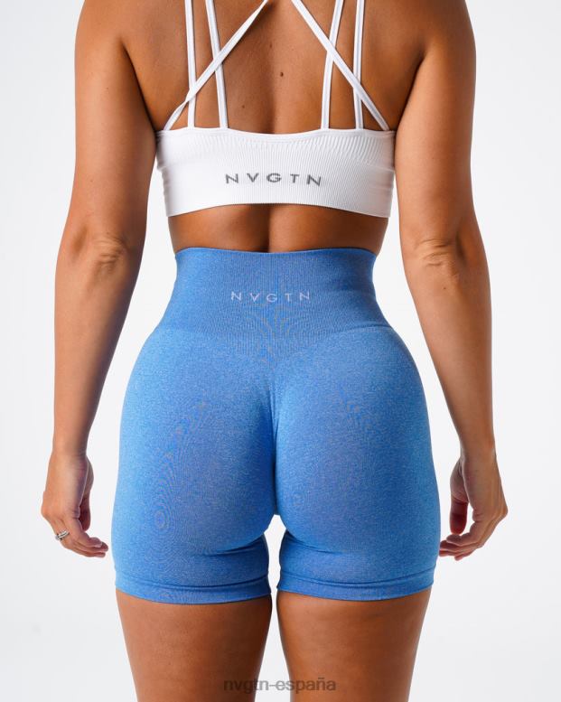 aptitud física mujer NVGTN HB2N2389 océano azul pantalones cortos profesionales sin costuras