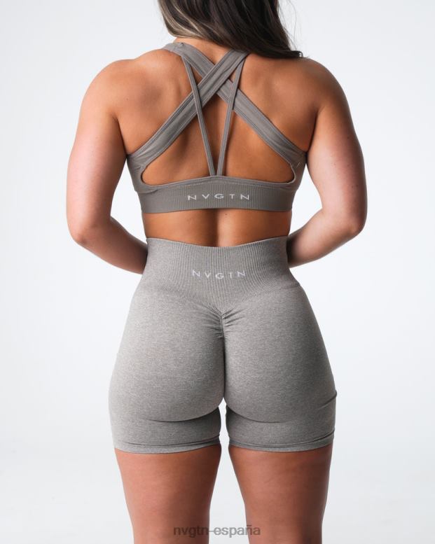 aptitud física mujer NVGTN HB2N2395 gris pardo pantalones cortos sin costuras