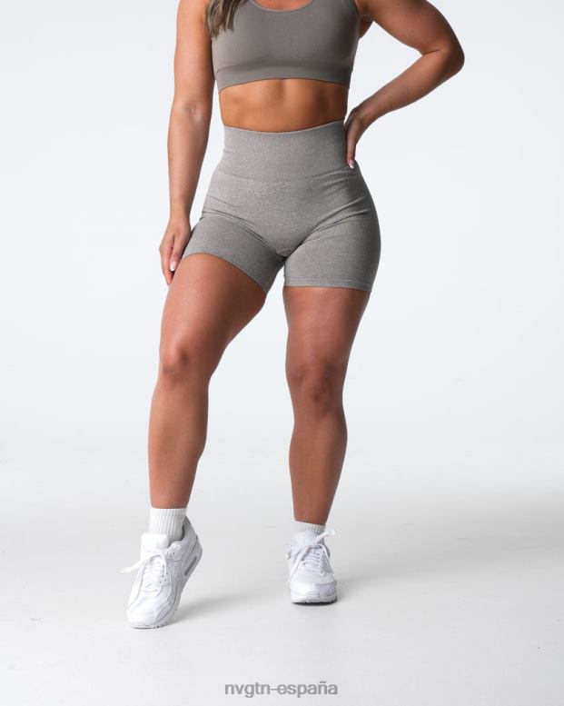 aptitud física mujer NVGTN HB2N2395 gris pardo pantalones cortos sin costuras