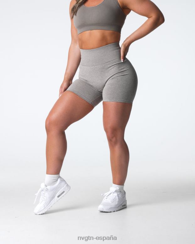 aptitud física mujer NVGTN HB2N2395 gris pardo pantalones cortos sin costuras
