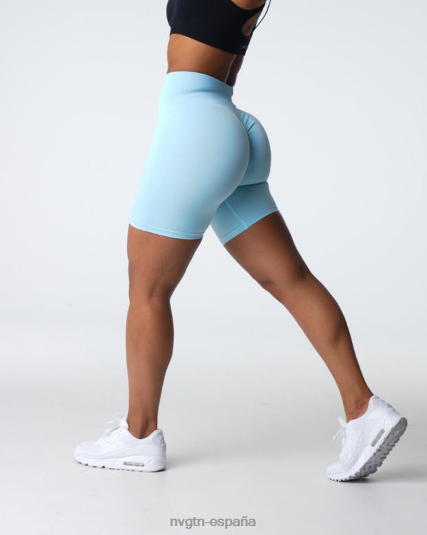 aptitud física mujer NVGTN HB2N2396 azul pastel pantalones cortos sin costuras