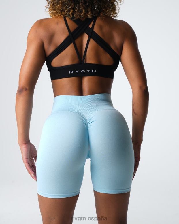 aptitud física mujer NVGTN HB2N2396 azul pastel pantalones cortos sin costuras
