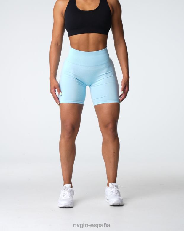 aptitud física mujer NVGTN HB2N2396 azul pastel pantalones cortos sin costuras