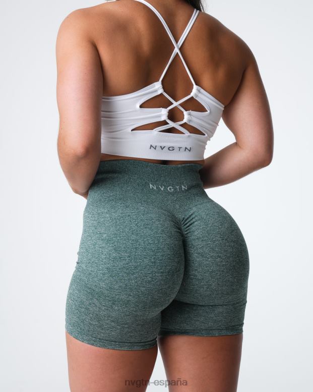 aptitud física mujer NVGTN HB2N2398 bosque verde pantalones cortos sin costuras