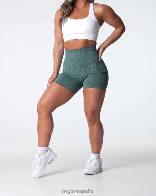 aptitud física mujer NVGTN HB2N2398 bosque verde pantalones cortos sin costuras