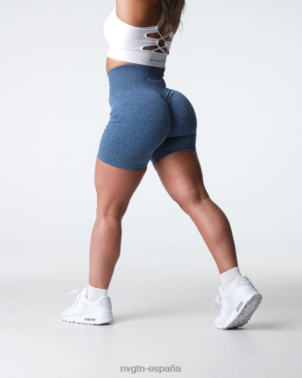 aptitud física mujer NVGTN HB2N2399 azul pizarra pantalones cortos sin costuras