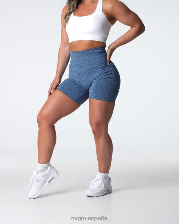 aptitud física mujer NVGTN HB2N2399 azul pizarra pantalones cortos sin costuras