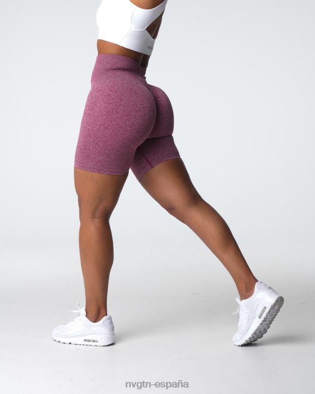 aptitud física mujer NVGTN HB2N2410 granate pantalones cortos sin costuras