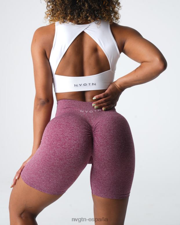 aptitud física mujer NVGTN HB2N2410 granate pantalones cortos sin costuras