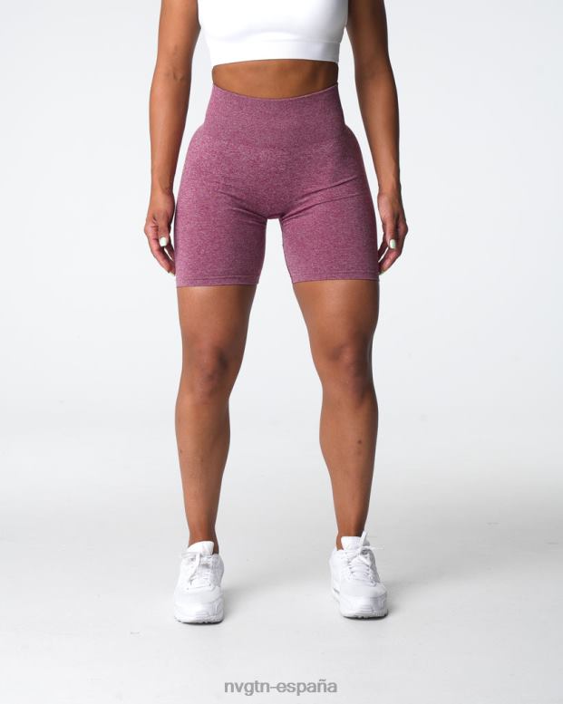 aptitud física mujer NVGTN HB2N2410 granate pantalones cortos sin costuras
