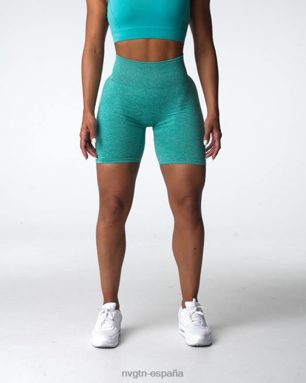 aptitud física mujer NVGTN HB2N2413 turquesa pantalones cortos sin costuras