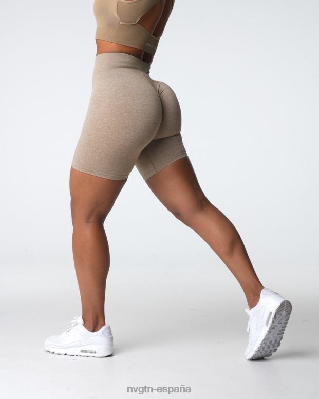 aptitud física mujer NVGTN HB2N2414 beige pantalones cortos sin costuras