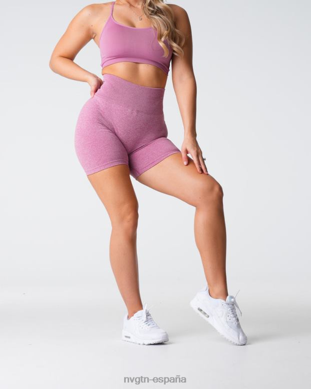 aptitud física mujer NVGTN HB2N2415 rosa pastel pantalones cortos sin costuras