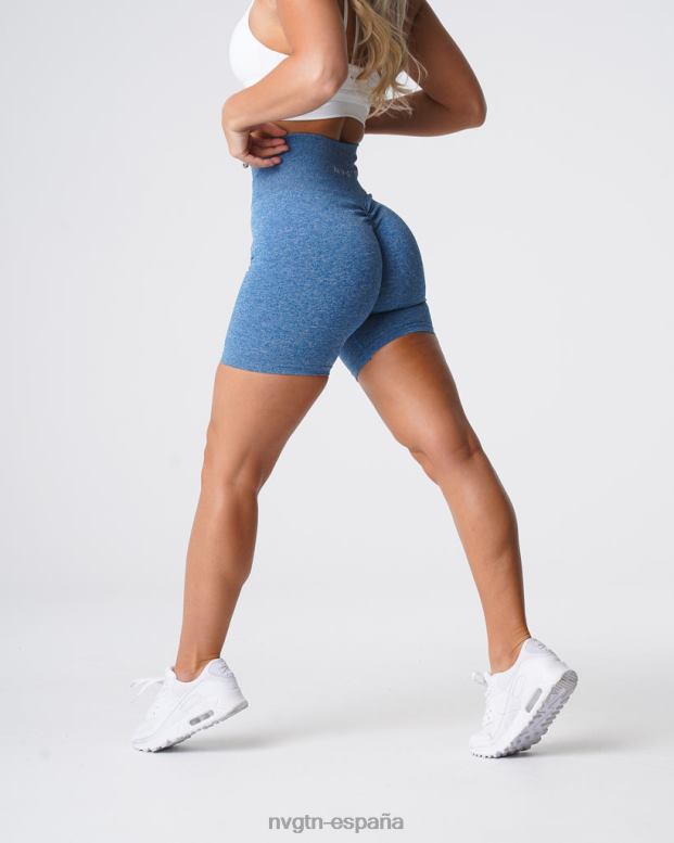 aptitud física mujer NVGTN HB2N2421 cielo azul pantalones cortos sin costuras