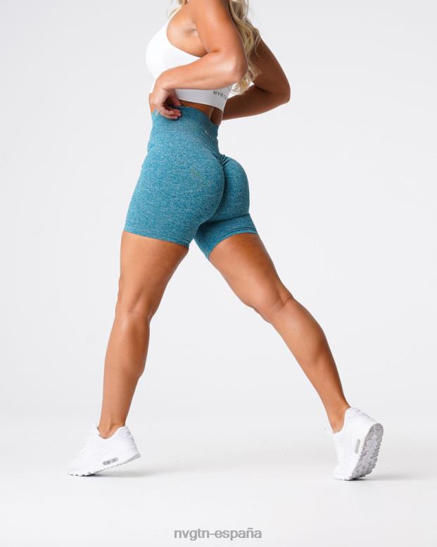 aptitud física mujer NVGTN HB2N2424 verde azulado pantalones cortos sin costuras