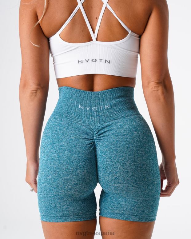 aptitud física mujer NVGTN HB2N2424 verde azulado pantalones cortos sin costuras