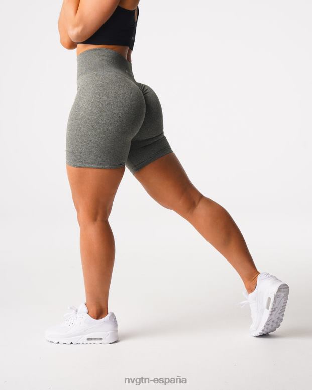 aptitud física mujer NVGTN HB2N2425 verde caqui pantalones cortos sin costuras