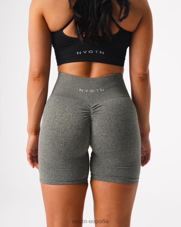 aptitud física mujer NVGTN HB2N2425 verde caqui pantalones cortos sin costuras