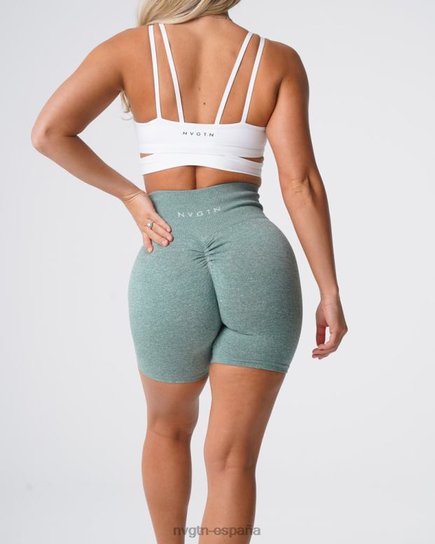 aptitud física mujer NVGTN HB2N2428 verde salvia pantalones cortos sin costuras