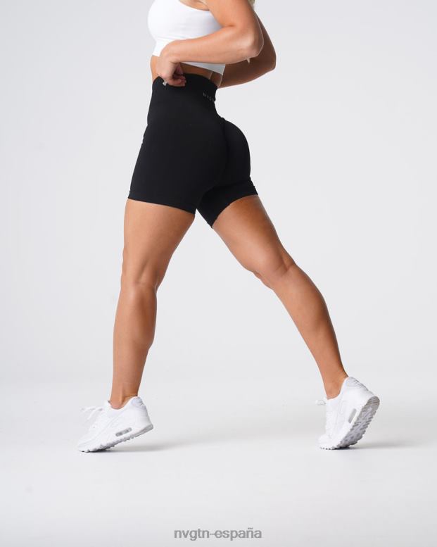 aptitud física mujer NVGTN HB2N2429 negro pantalones cortos lisos sin costuras