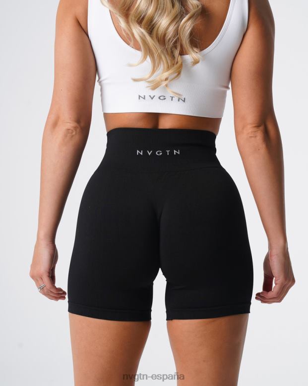 aptitud física mujer NVGTN HB2N2429 negro pantalones cortos lisos sin costuras