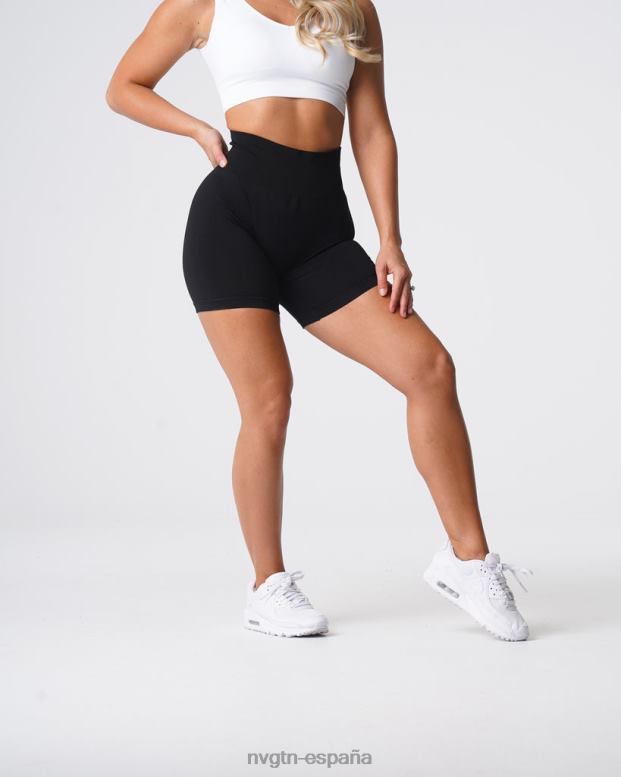 aptitud física mujer NVGTN HB2N2429 negro pantalones cortos lisos sin costuras