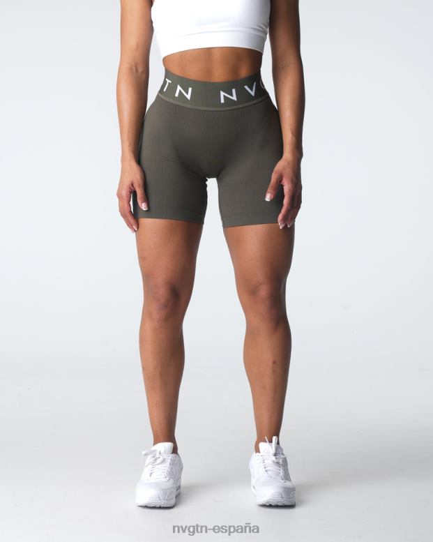 aptitud física mujer NVGTN HB2N2432 aceituna pantalones cortos deportivos sin costuras