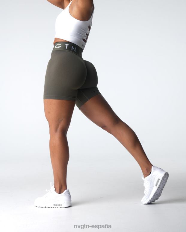 aptitud física mujer NVGTN HB2N2432 aceituna pantalones cortos deportivos sin costuras