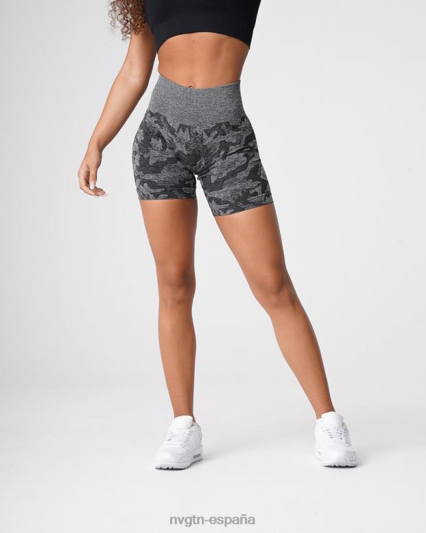 aptitud física mujer NVGTN HB2N2437 negro pantalones cortos de camuflaje sin costuras