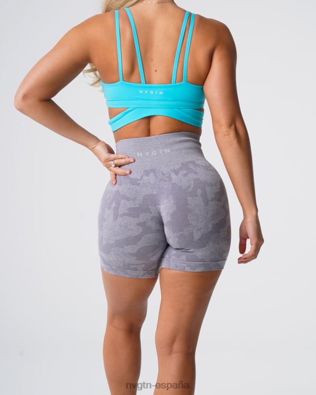 aptitud física mujer NVGTN HB2N2438 gris pantalones cortos de camuflaje sin costuras