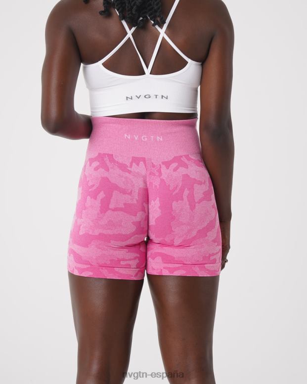 aptitud física mujer NVGTN HB2N2439 chicle rosa pantalones cortos de camuflaje sin costuras