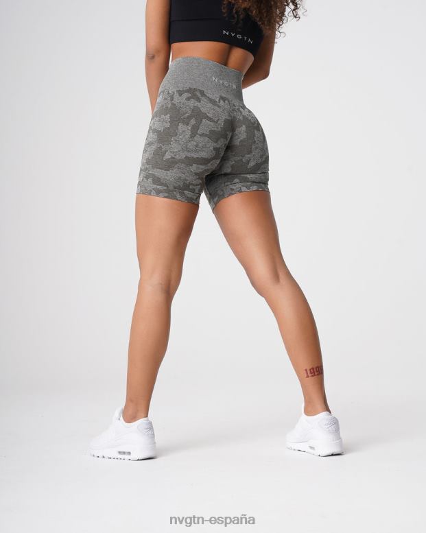 aptitud física mujer NVGTN HB2N2440 verde caqui pantalones cortos de camuflaje sin costuras