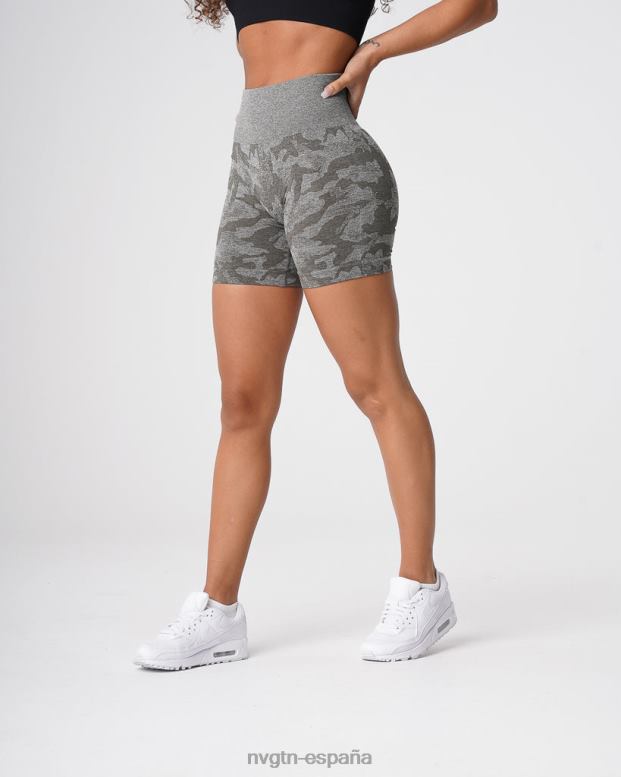 aptitud física mujer NVGTN HB2N2440 verde caqui pantalones cortos de camuflaje sin costuras