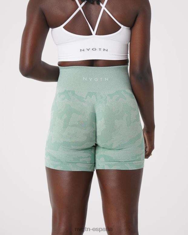 aptitud física mujer NVGTN HB2N2442 verde salvia pantalones cortos de camuflaje sin costuras