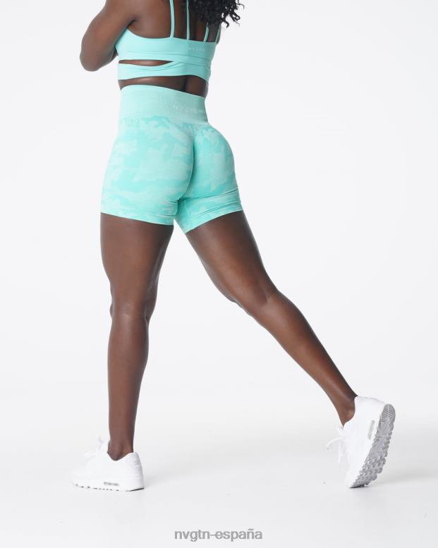 aptitud física mujer NVGTN HB2N2448 menta pantalones cortos de camuflaje sin costuras