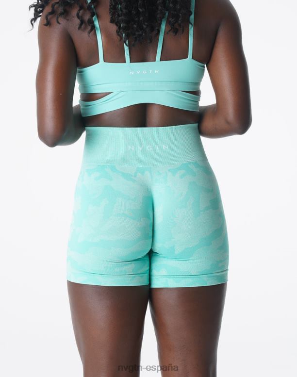 aptitud física mujer NVGTN HB2N2448 menta pantalones cortos de camuflaje sin costuras