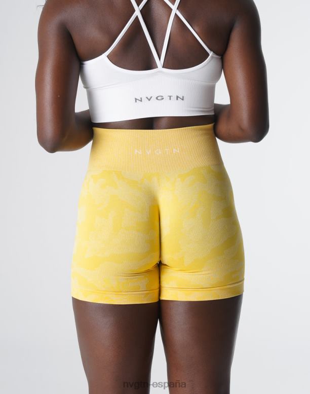 aptitud física mujer NVGTN HB2N2449 amarillo sol pantalones cortos de camuflaje sin costuras