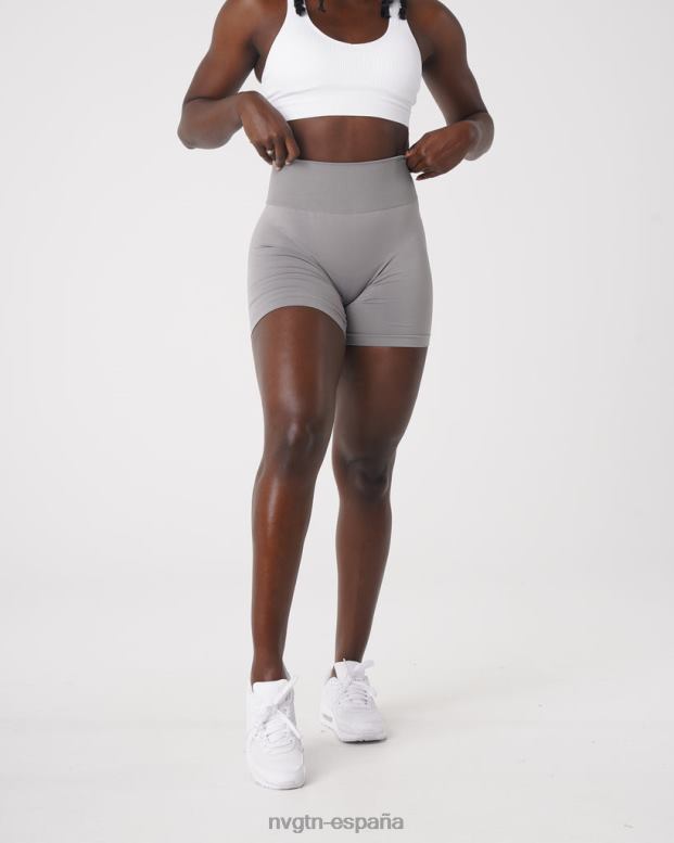 aptitud física mujer NVGTN HB2N2450 gris claro pantalones cortos lisos sin costuras