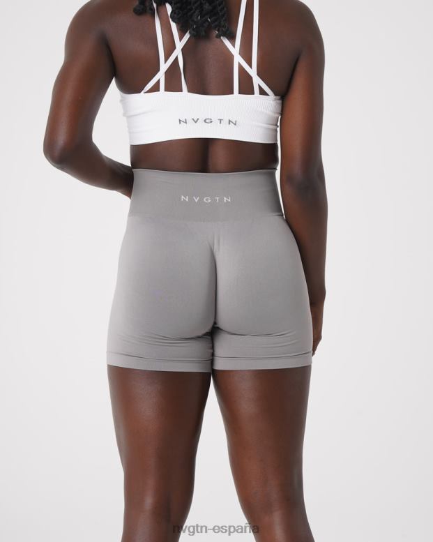 aptitud física mujer NVGTN HB2N2450 gris claro pantalones cortos lisos sin costuras