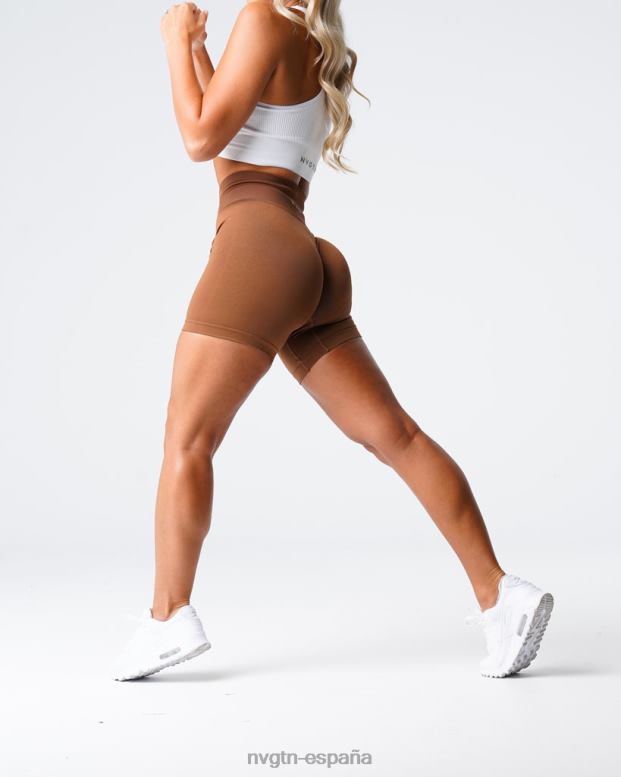 aptitud física mujer NVGTN HB2N2452 caramelo pantalones cortos lisos sin costuras