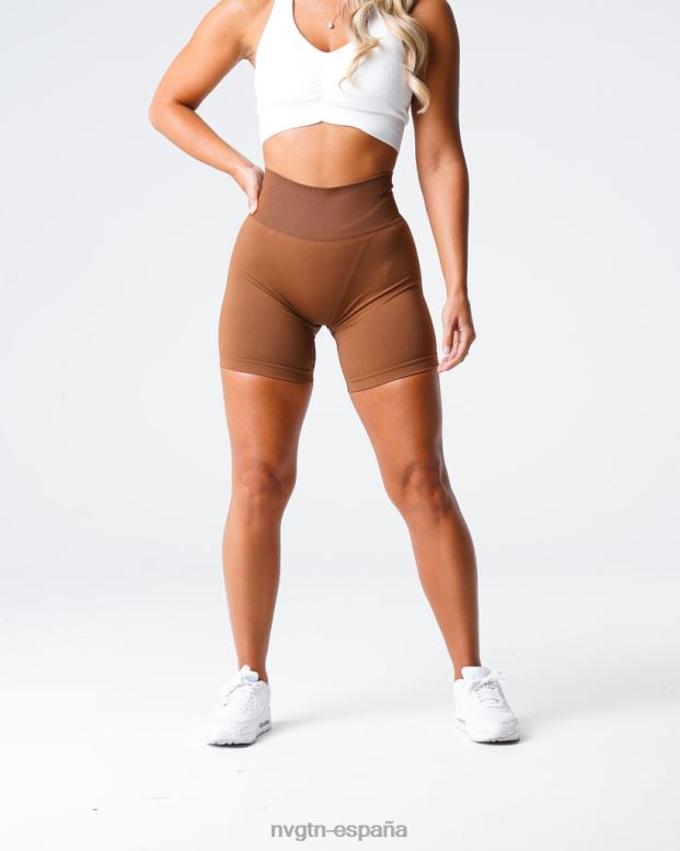 aptitud física mujer NVGTN HB2N2452 caramelo pantalones cortos lisos sin costuras