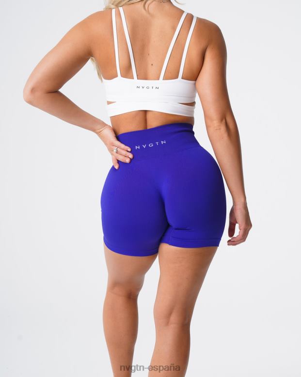 aptitud física mujer NVGTN HB2N2459 cobalto pantalones cortos lisos sin costuras
