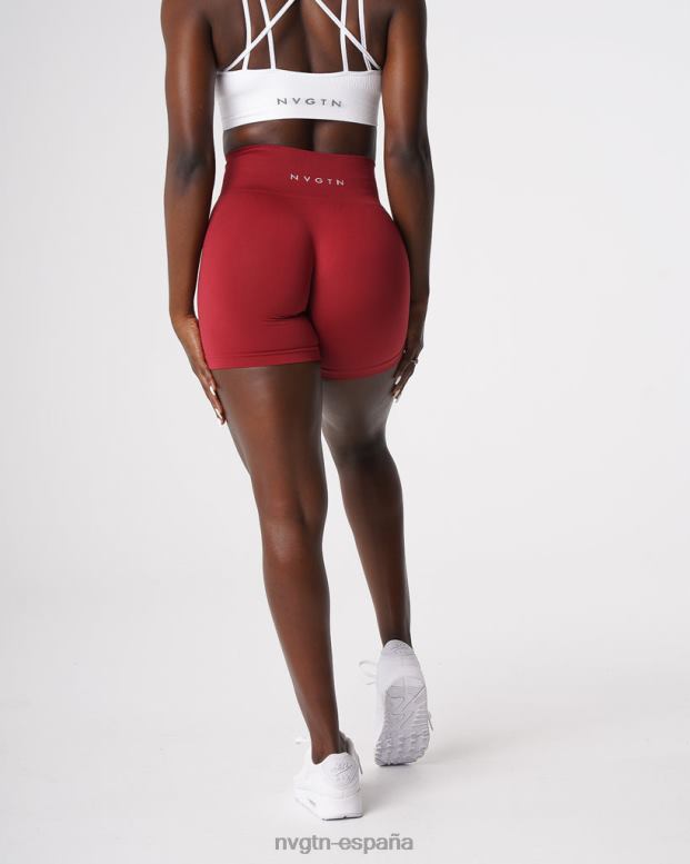 aptitud física mujer NVGTN HB2N2460 carmín pantalones cortos lisos sin costuras
